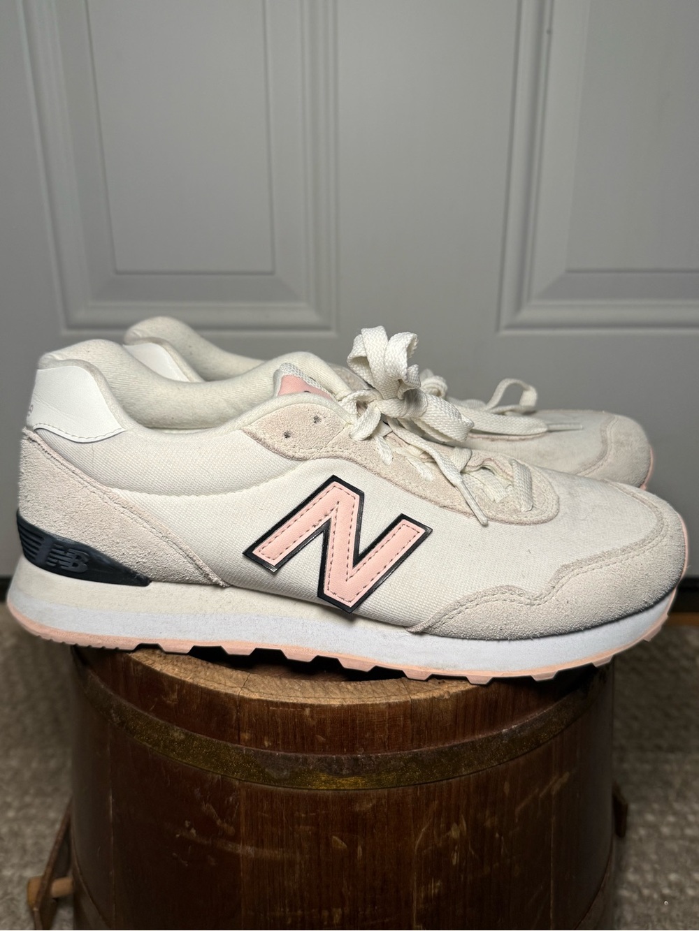 New Balance 515v3 Sea Salt Pink Haze Cream with Pink Accent Sneaker Tennis Shoes